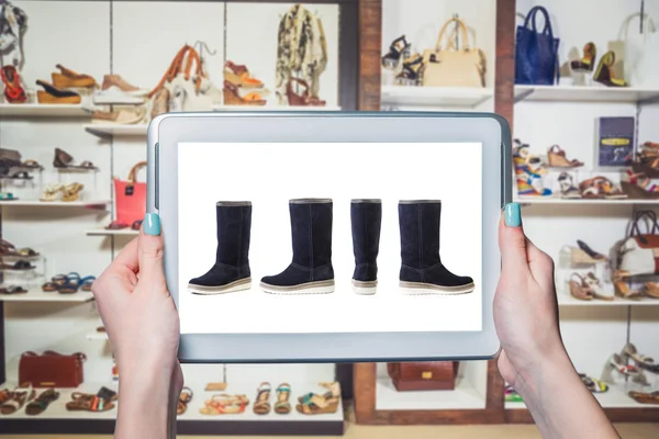 On-line prodej obuvi online obchod — Stock fotografie