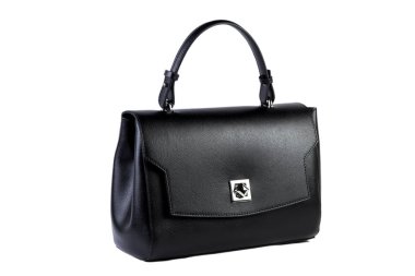 Beyaz bir arka planda online katalog siyah kadın çanta
