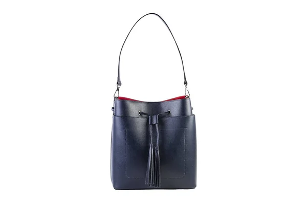 Blue female handbag on a white background, online catalog — Stock Photo, Image