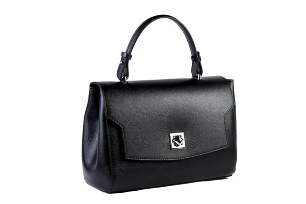 Schwarze Damentasche auf weißem Hintergrund, Online-Katalog — Stockfoto
