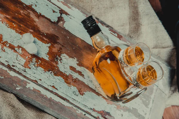 Whiskey in an old bottle, wild west — Stock Photo, Image