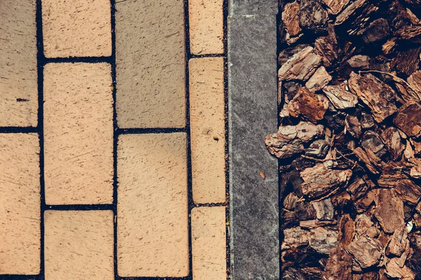 Brown tile and tree bark background texture — Stock Photo, Image