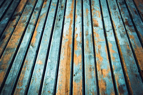 Blau schäbigen Pier auf dem Meer Hintergrund Textur — Stockfoto