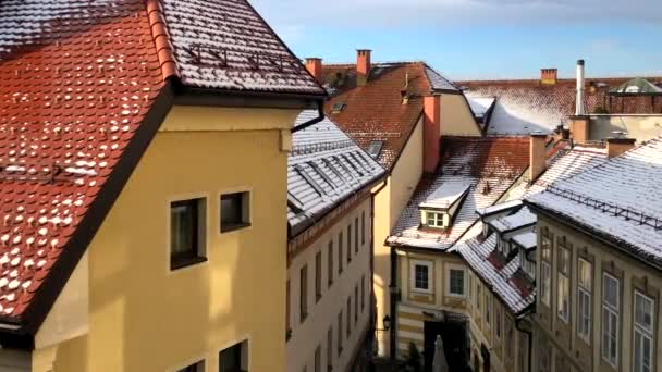 斯洛文尼亚马里博尔市美丽童话般城市的城市景观，4k段视频 — 图库视频影像