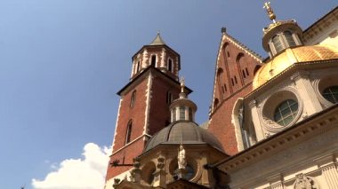 Wawel Kalesi Krakow, Polonya 'da, 4k video
