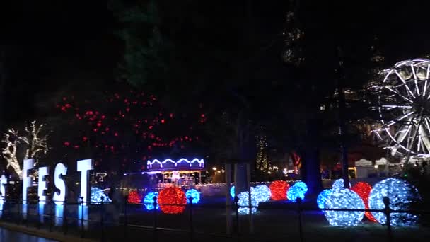 美丽的圣诞灯，奥地利的城市装饰 — 图库视频影像