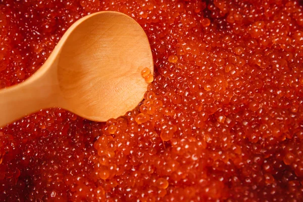 Röd Kaviar Träslev — Stockfoto