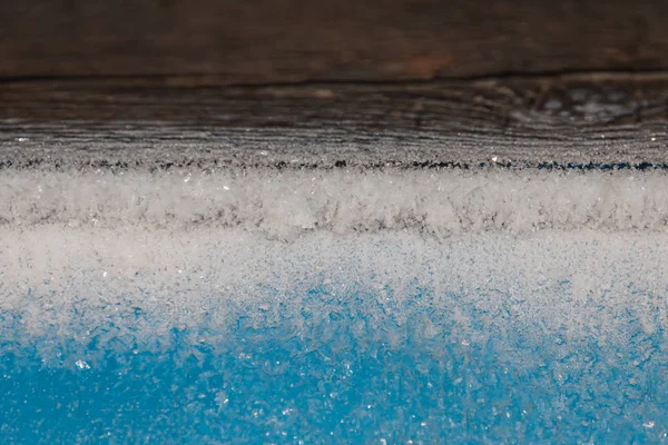 Rime Frost Duvarda Küçük Buz Parçaları Oda Soğuk — Stok fotoğraf