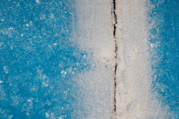 Rime Frost Duvarda Küçük Buz Parçaları Oda Soğuk — Stok fotoğraf