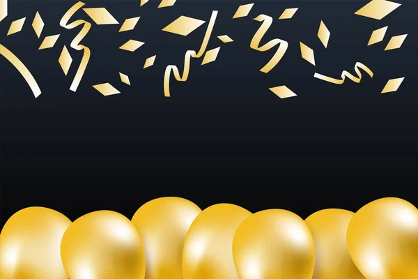 Ballon Confetti Banner Vector Achtergrond — Stockvector