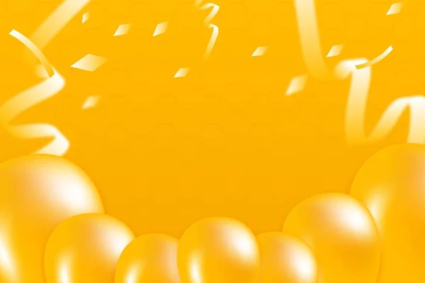 Ballon Confettis Fond Vectoriel Bannière — Image vectorielle