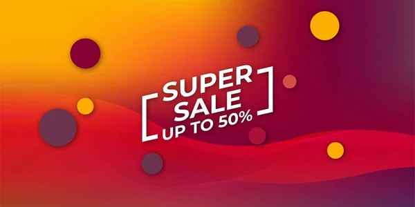 Modern Super Sale Banner Background Vector Illustration — Stock Vector