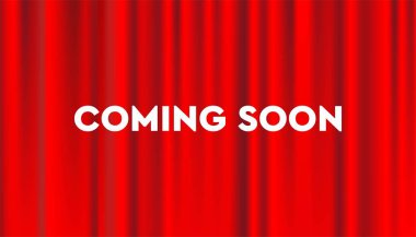 Kırmızı perde vektör illüstrasyonuyla yakında arka plan, web