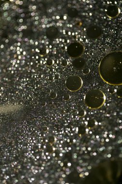 Su makro zemin üzerinde yağ kabarcıkları 50 megapiksel yüksek kalite