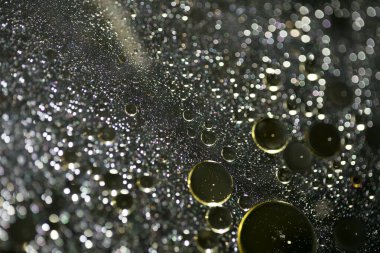 Su makro zemin üzerinde yağ kabarcıkları 50 megapiksel yüksek kalite