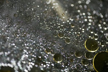 Su makro zemin üzerinde yağ kabarcıkları 50 megapiksel yüksek kalite