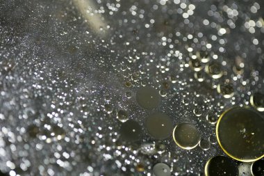 Su makro zemin üzerinde yağ kabarcıkları 50 megapiksel yüksek kalite