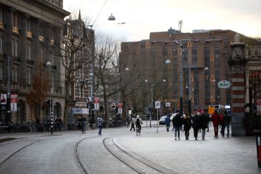 Amsterdam, Hollanda, 2 Aralık 2019 Merkez manzarası