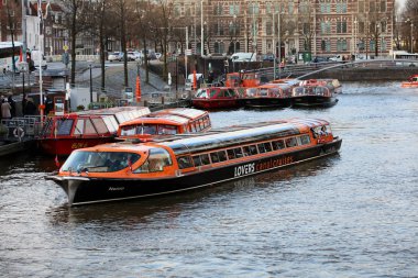 Amsterdam, Hollanda, 2 Aralık 2019 kanal görüntüsü