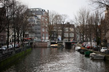 Amsterdam, Hollanda, 2 Aralık 2019 kanal görüntüsü