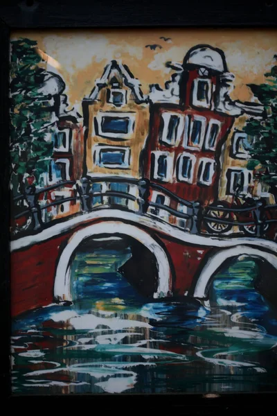 アムステルダム古い絵画マクロ背景高品質のプリント — ストック写真