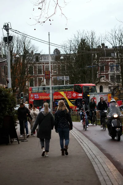 Amsterdam, Hollanda, 2 Aralık 2019 Merkez manzarası — Stok fotoğraf