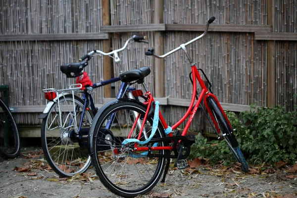 Ποδήλατα στο Άμστερνταμ μακροεντολή φόντο υψηλής ποιότητας εκτυπώσεις — Φωτογραφία Αρχείου