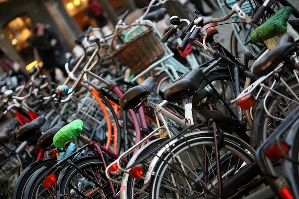 Bicycles in Amsterdam macro background high quality prints — Stock Photo, Image