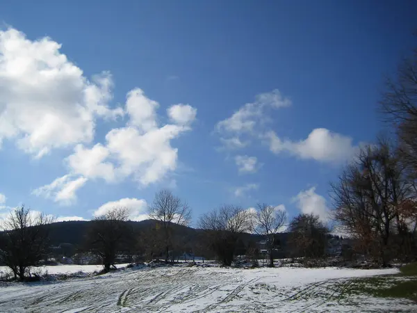 Plastira lake, Greece, Saturday 25 January 2020 winter with snow — Stock Photo, Image