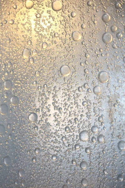 Water bubbles macro abstract bathroom window high quality backgr — Stock Photo, Image