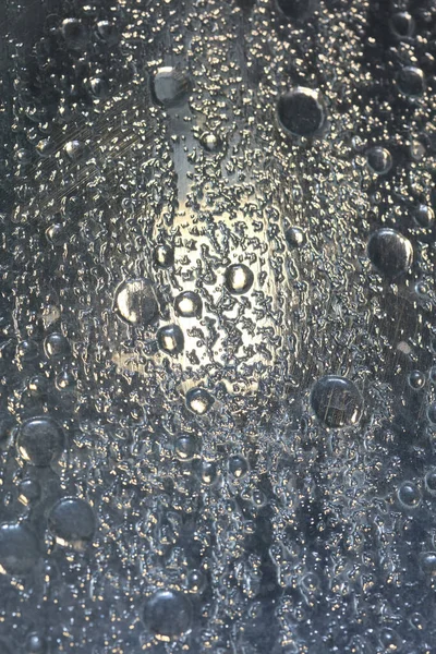 Water bubbles macro abstract bathroom window high quality backgr — Stock Photo, Image