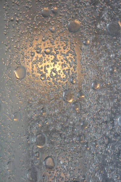 Water bubbles macro abstract bathroom window high quality backgr — 스톡 사진