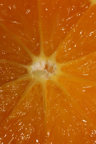 Geschnitten Orange Zentrum Makro Makro Hintergrund Hohe Qualität — Stockfoto