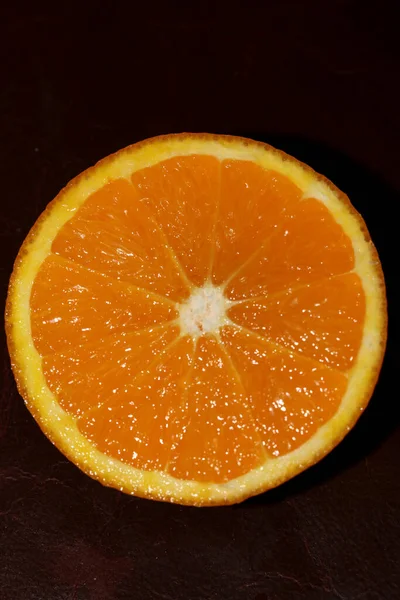 Cutted Orange Center Macro Macro Background High Quality — Stock Photo, Image
