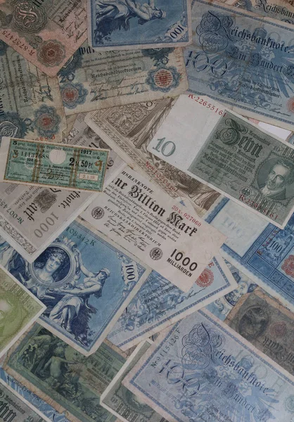 Old Original German Money Macro Background Fifty Megapixels Stock Photography — Stock Photo, Image