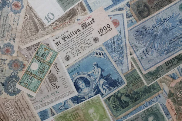 Altes Original Deutsches Geld Makrohintergrund Fünfzig Megapixel Stock Photography — Stockfoto