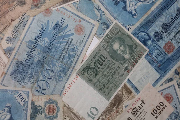 Stare Oryginalne Niemieckie Pieniądze Makro Tło Pięćdziesiąt Megapikseli Stock Photography — Zdjęcie stockowe