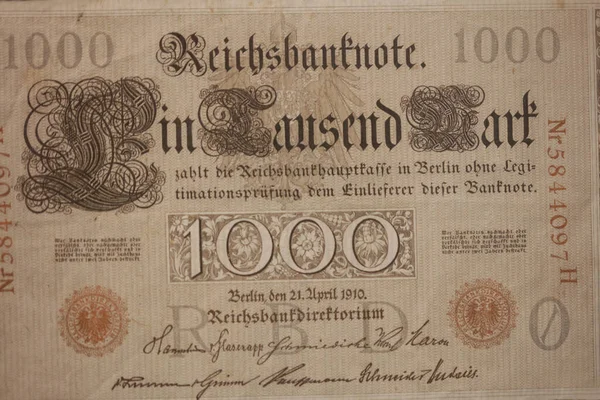 Old Original German Money Macro Background Fifty Megapixels Stock Photography — Stock Photo, Image