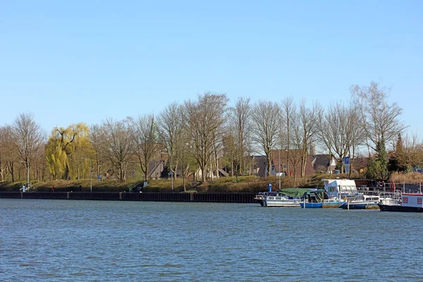 Dorsten Germany Monday March 2020 People Walking Lippe River High — Stock Photo, Image