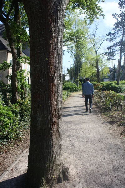 Dorsten Deutschland Samstag April 2020 Menschen Aktivität Mann Allein Modellieren — Stockfoto