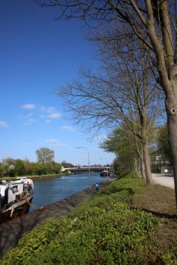 Dorsten şehri Kuzey Almanya 'ya bakıyor. Arka planda yüksek kaliteli baskılar.