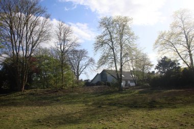 Dorsten şehri Kuzey Almanya 'ya bakıyor. Arka planda yüksek kaliteli baskılar.