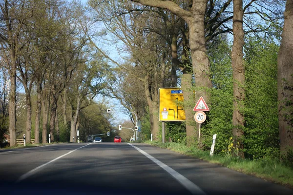 Estrada Carro Dorsten Para Haltern Ver Norte Alemanha Impressões Fundo — Fotografia de Stock