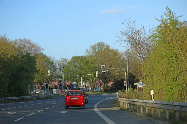 Estrada Carro Dorsten Para Haltern Ver Norte Alemanha Impressões Fundo — Fotografia de Stock