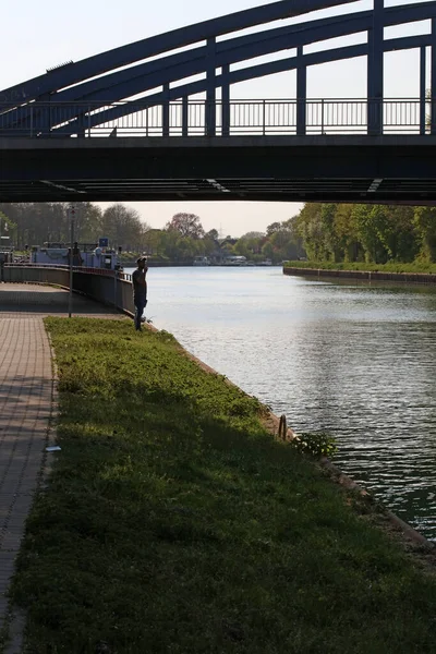 Dorsten Germany May Lippe River Sides Peoples Activity Background High — Stock Photo, Image