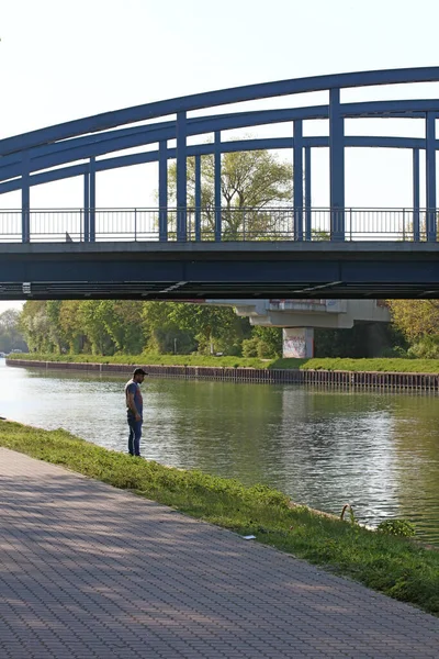 Dorsten Germany May Lippe River Sides Peoples Activity Background High — Stock Photo, Image