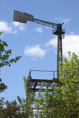 Terk edilmiş eski sanayi bölgesi manzara parkı Duisburg yüksek kaliteli arka plan baskısı