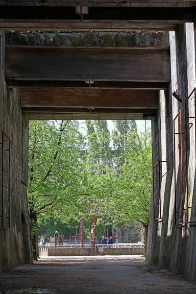 Abandonado Industrial Antiga Fábrica Área Landschaftpark Duisburg Nord Impressão Fundo — Fotografia de Stock