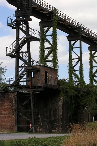 Abandonado Industrial Antiga Fábrica Área Landschaftpark Duisburg Nord Impressão Fundo — Fotografia de Stock