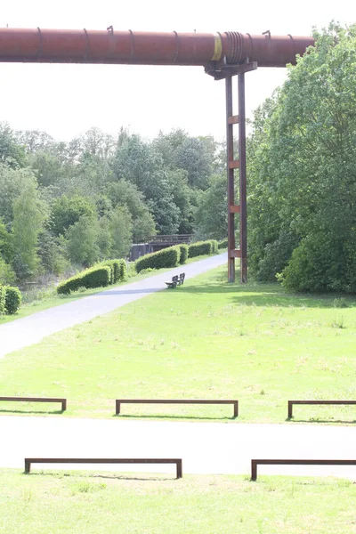 Abandonado Industrial Antiga Fábrica Área Landschaftpark Duisburg Nord Impressão Fundo — Fotografia de Stock